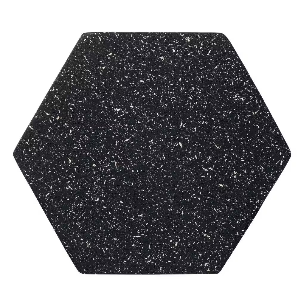 17.75 In. H Kits and Accessories Multi-Functional MGO Twist-Style Faux Terrazzo Garden Stool / Planter Stand