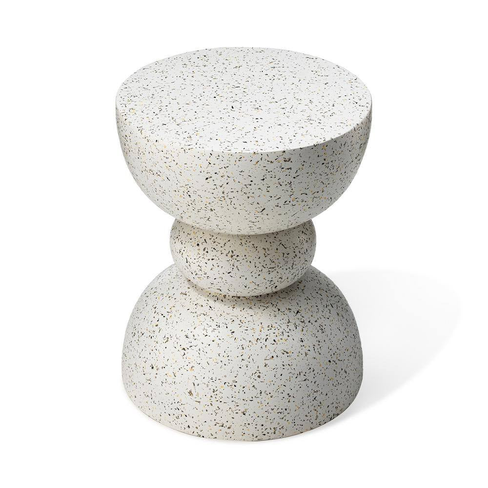 17.25 In. H Multi-Functional MGO Faux Terrazzo Garden Stool or Plant Stand or Accent Table Kits（Set of 2）