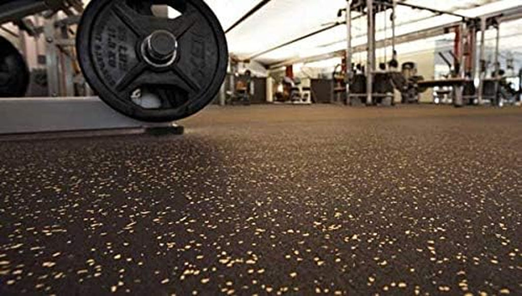 Fit-Lock 3/8 Inch Heavy Duty Rubber Flooring - Interlocking Rubber Tiles (24" X 24" Tile) 10% Grey 12' X 20' Set (60 Tiles Total) - Exercise Mats, Home Gym Sets