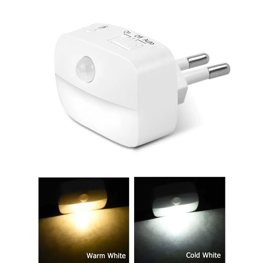LED Night Light EU Plug in Smart Motion Sensor Light 220V Wall Lamp for Home Aisle WC Hallway Stair Kitchen Bedroom Night Lamp
