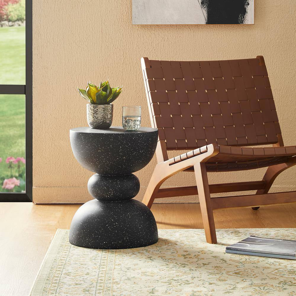 17.5 In. H Kits and Accessories Multi-Functional MGO Faux Terrazzo Garden Stool or Planter Stand (Set of 2)