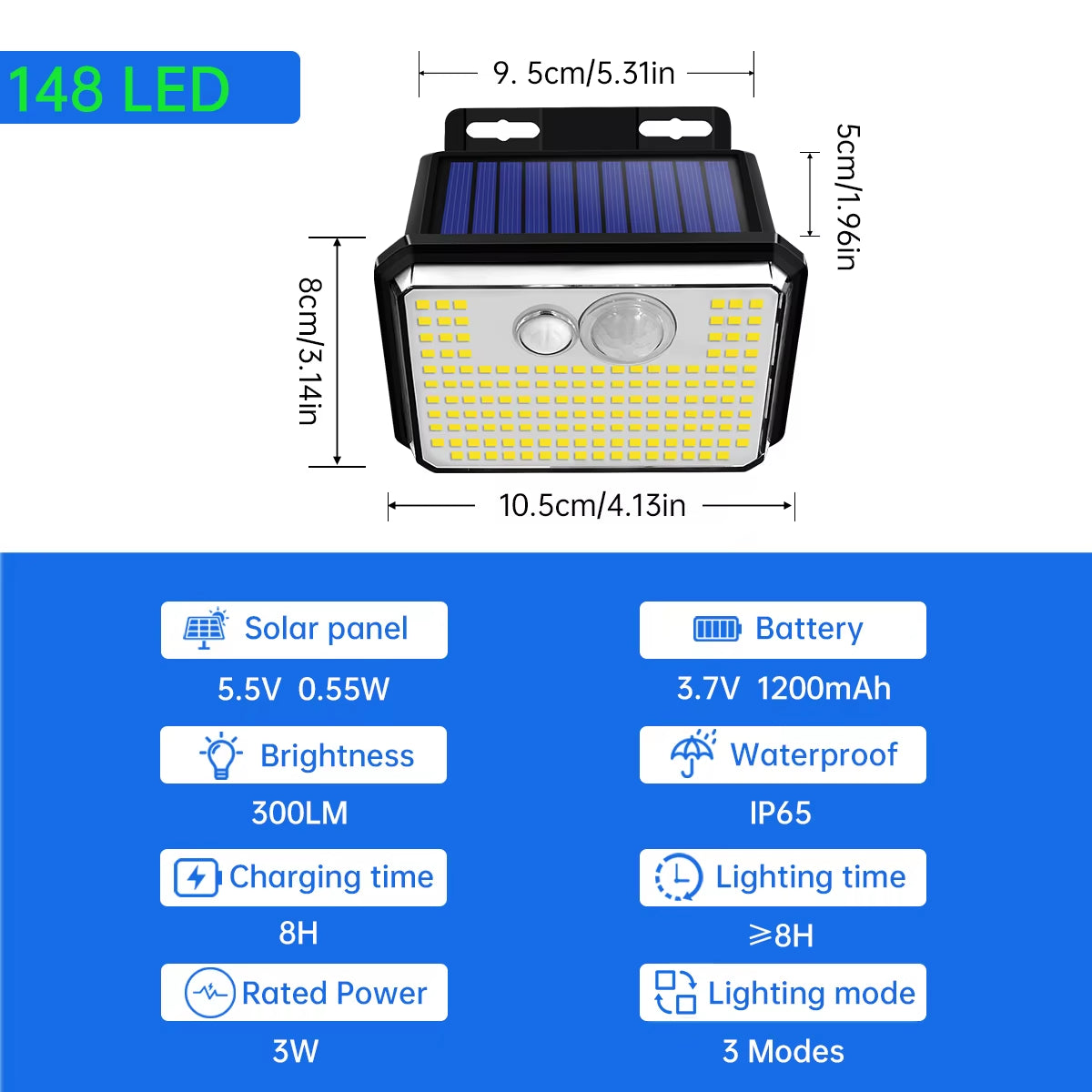 IP65 Waterproof Solar Outdoor Garden Lights Super Bright 148 Leds Motion Sensor Wall Light Solar Powered Security Lamp 3 Modes