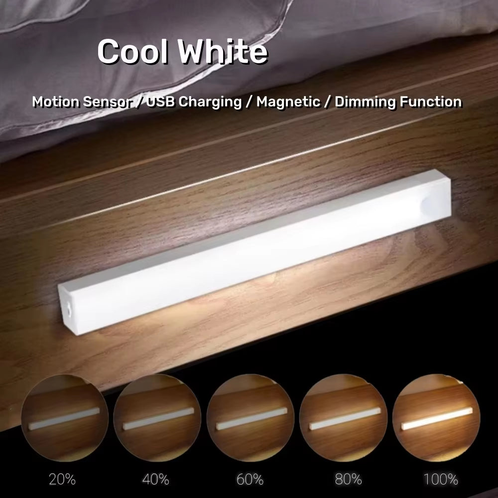 LED Motion Sensor Light Wireless USB Rechargeable Night Light Portable Induction Lamp for Kitchen Cabinet Wardrobe Staircase