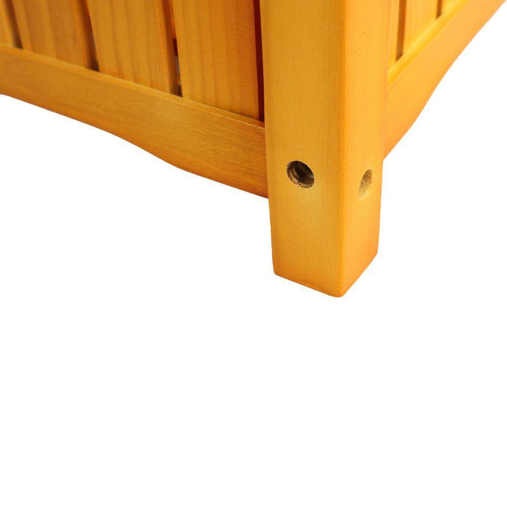 15.75 In. L X 15.75 In. W X 18.5 In. H Teak Wood Square Outdoor Planter Box with Deep Container for Flowers and Herbs