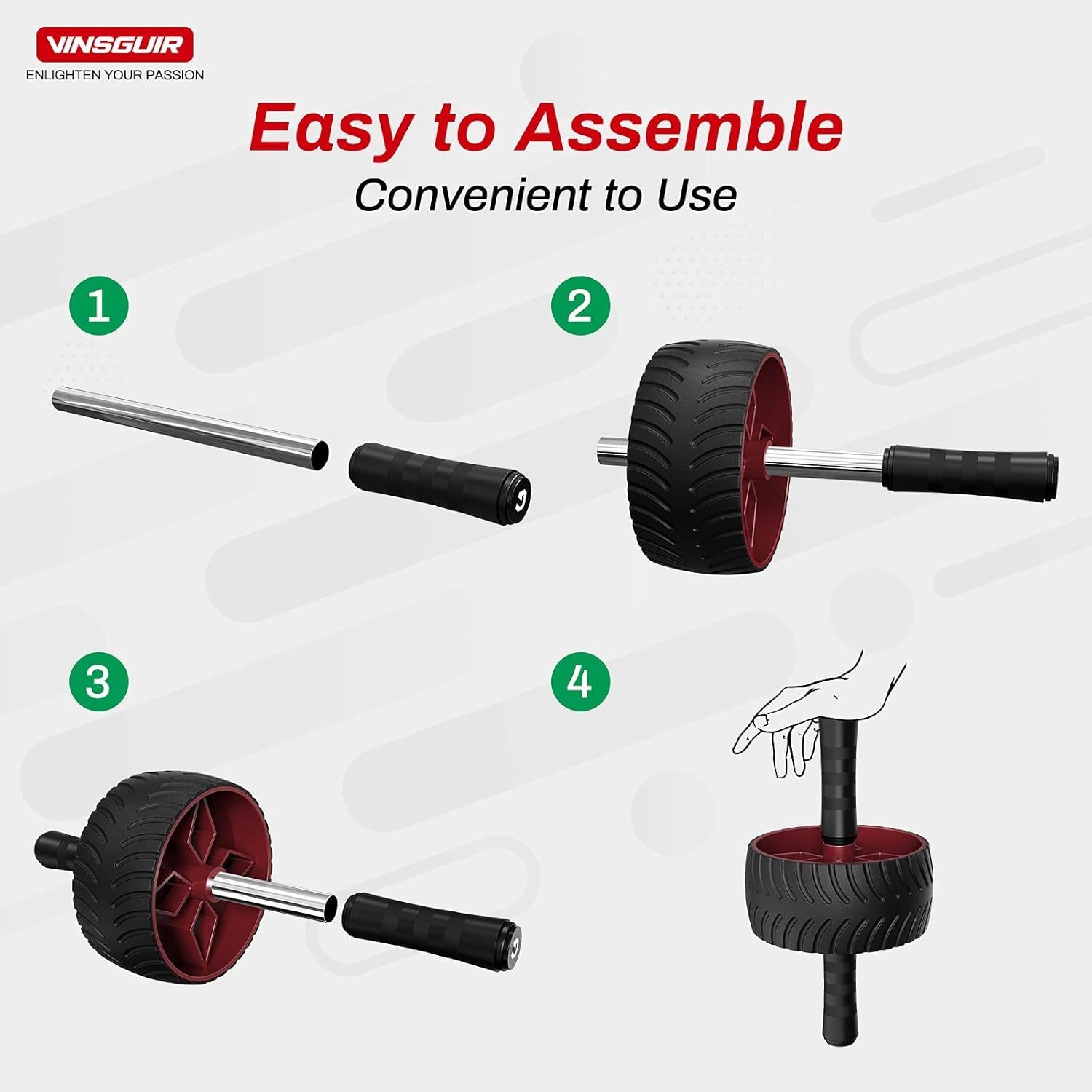 Ultra-Wide Ab Roller Wheel, Abs Workout Equipment for Abdominal & Core Strength Training, Exercise Wheels for Home Gym Fitness, Ab Machine with Knee Pad Accessories