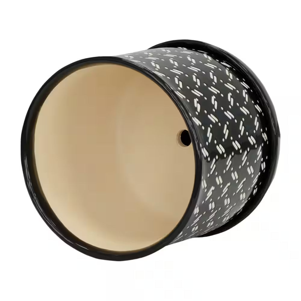 6 In. and 8 In. Black Ceramic Dots Saucer Decorative Pots (Set of 2)
