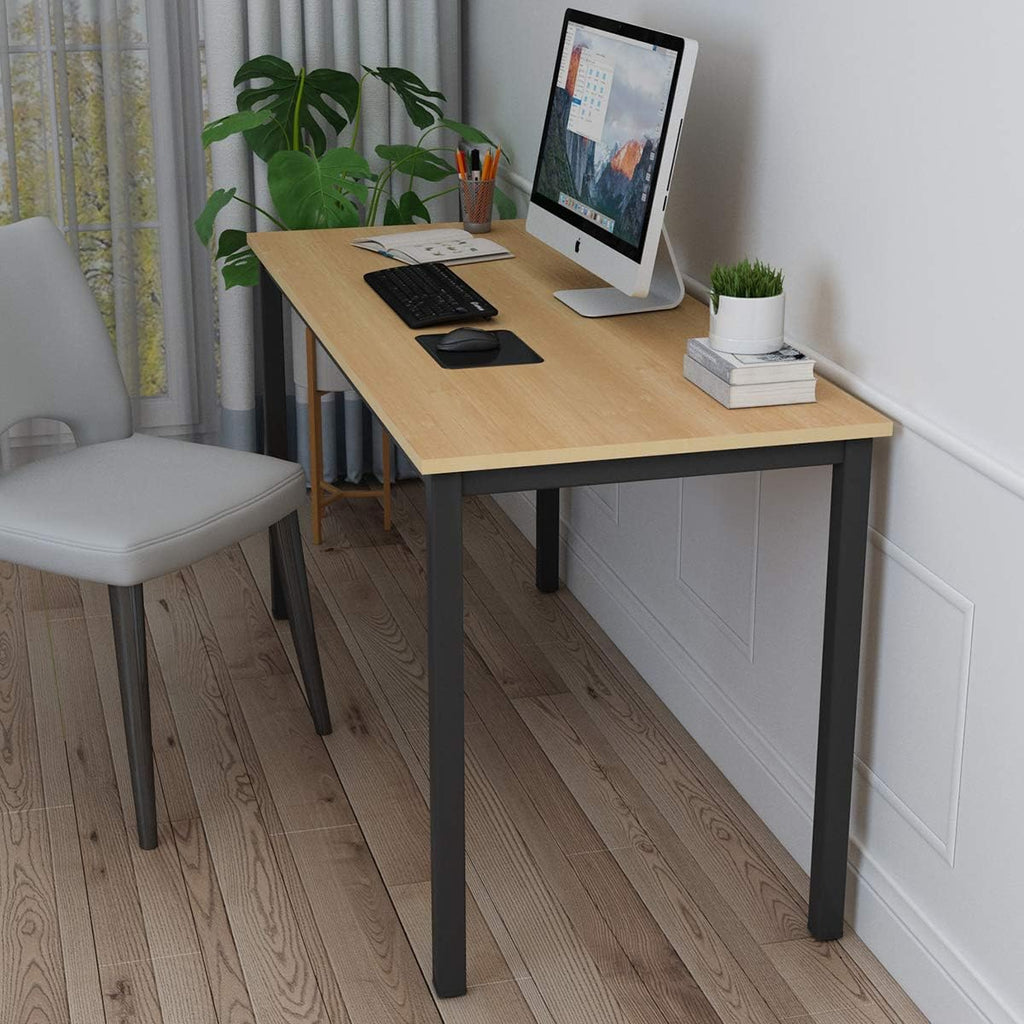 Computer Desk Home Office Table Writing Desk Study Table Gaming Desk Workstation (55 Inch, Wood Teak)