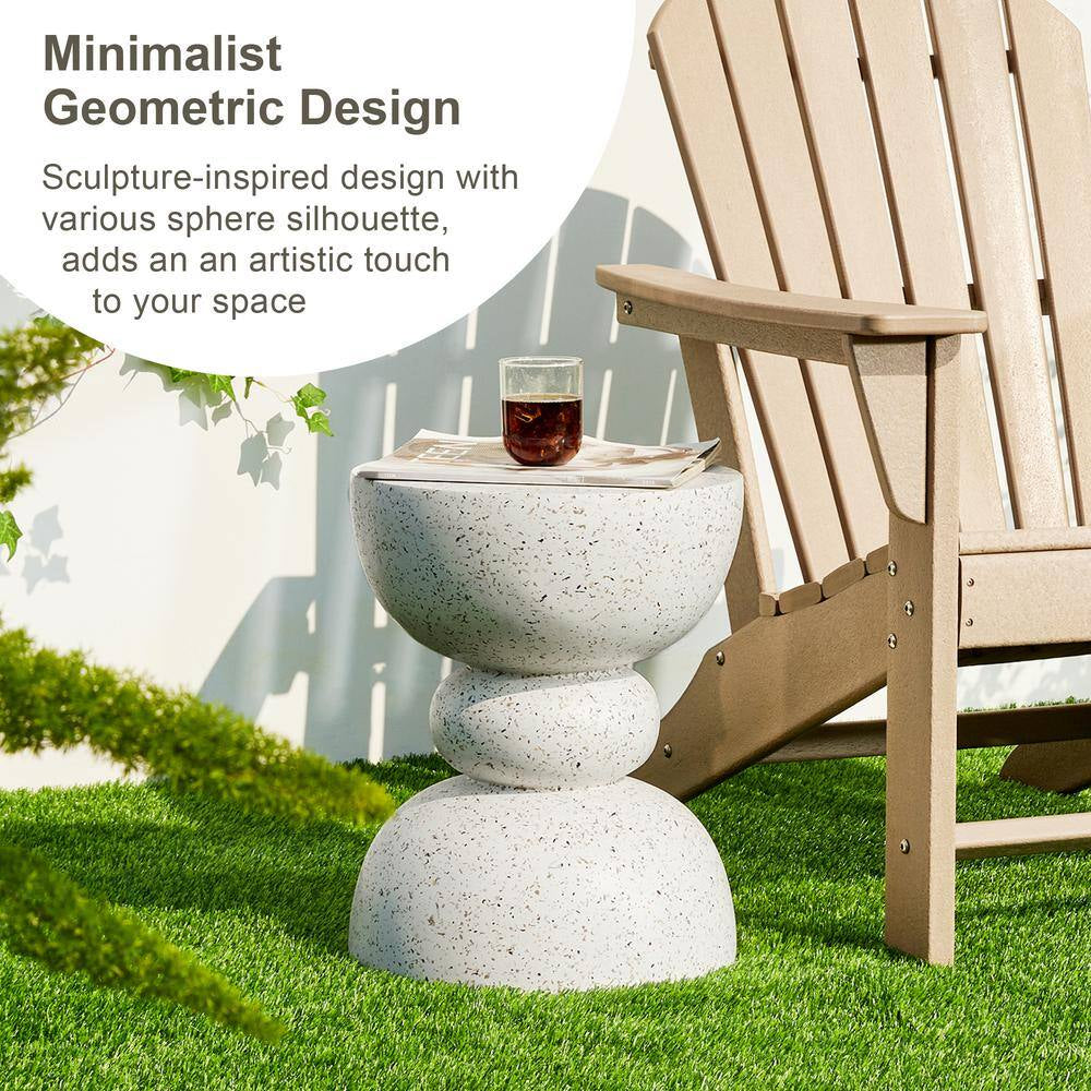 17.25 In. H Multi-Functional MGO Faux Terrazzo Garden Stool or Plant Stand or Accent Table Kits（Set of 2）