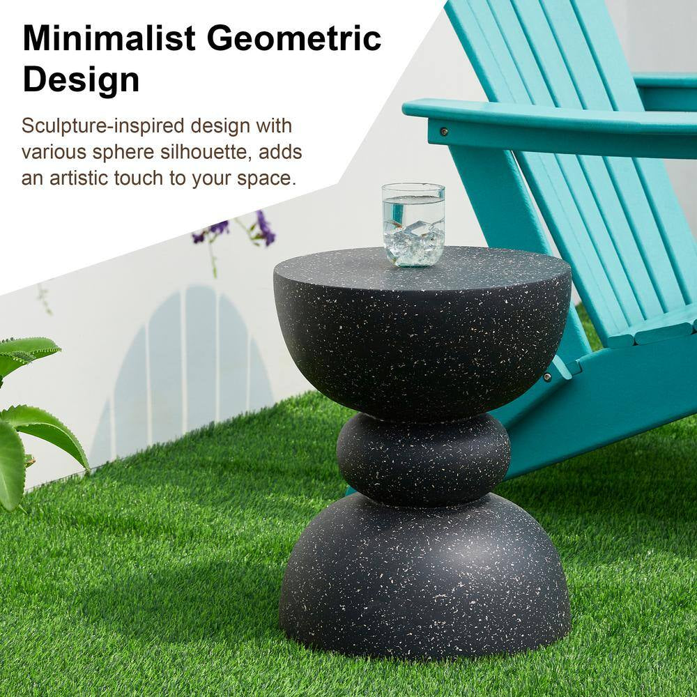 17.5 In. H Kits and Accessories Multi-Functional MGO Faux Terrazzo Garden Stool or Planter Stand (Set of 2)