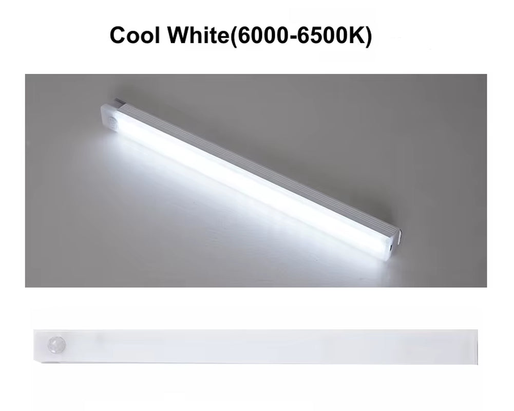 USB Rechargeable PIR Motion Sensor LED Bar Lights Dimmable Detector Night Light Portable Induction Cabinet Lamp for Kitchen Room