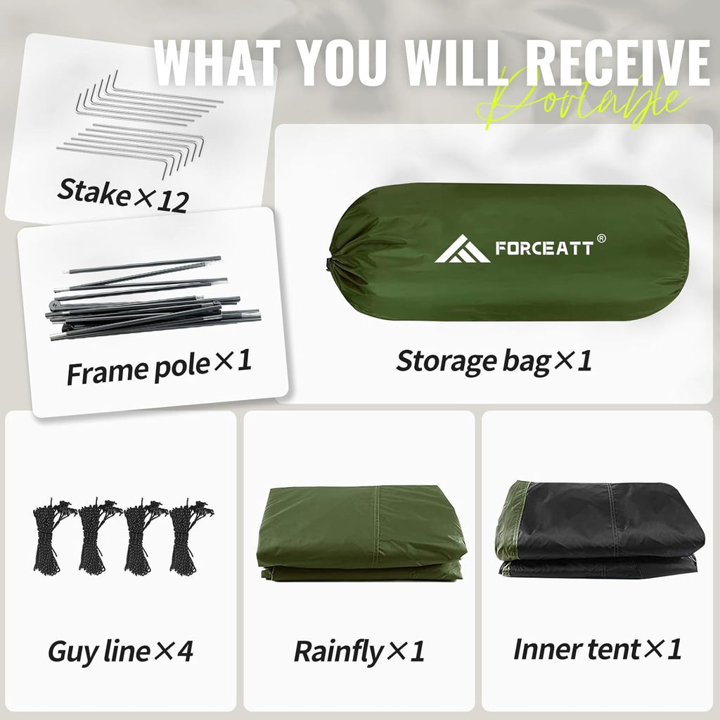 Tent for 2 and 3 Person Is Waterproof and Windproof, Camping Tent for 3 to 4 Seasons,Lightweight Aluminum Pole Backpacking Tent Can Be Set up Quickly,Great for Hiking