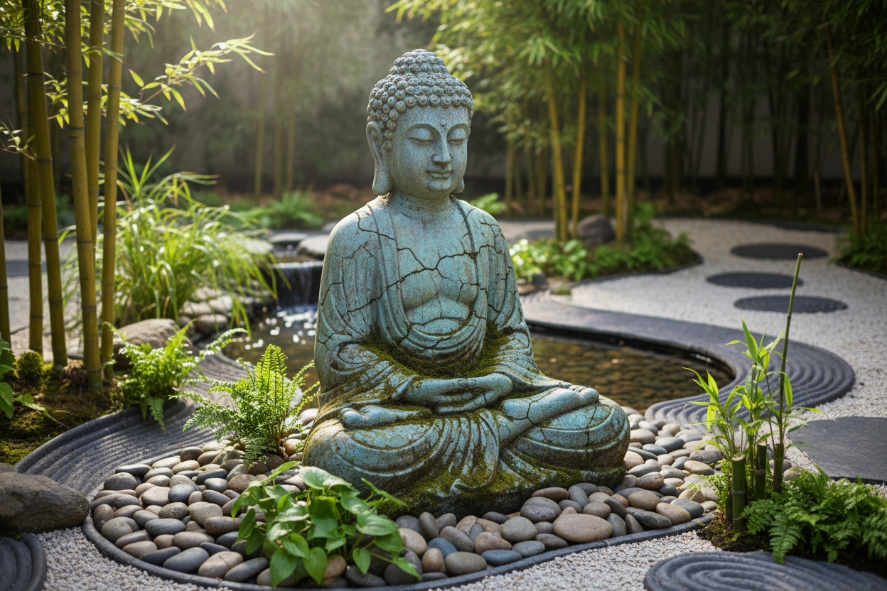 Garden statue zen buddha