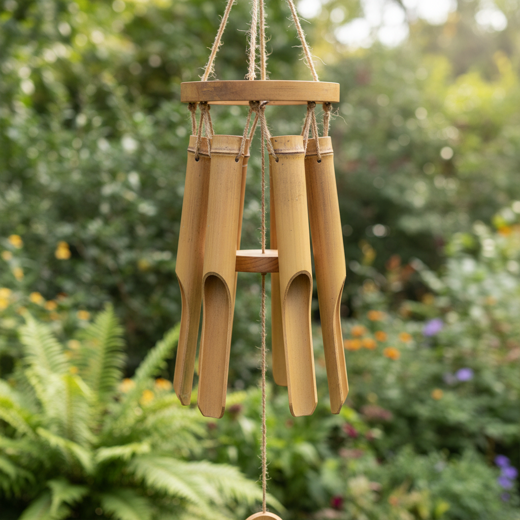 natural garden decor bamboo wind chimes