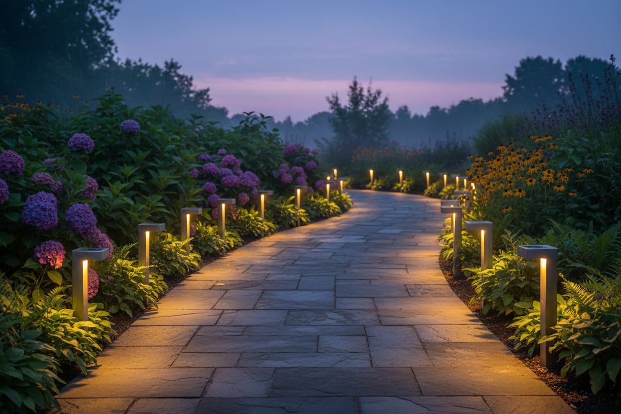 solar powered garden pathway lights