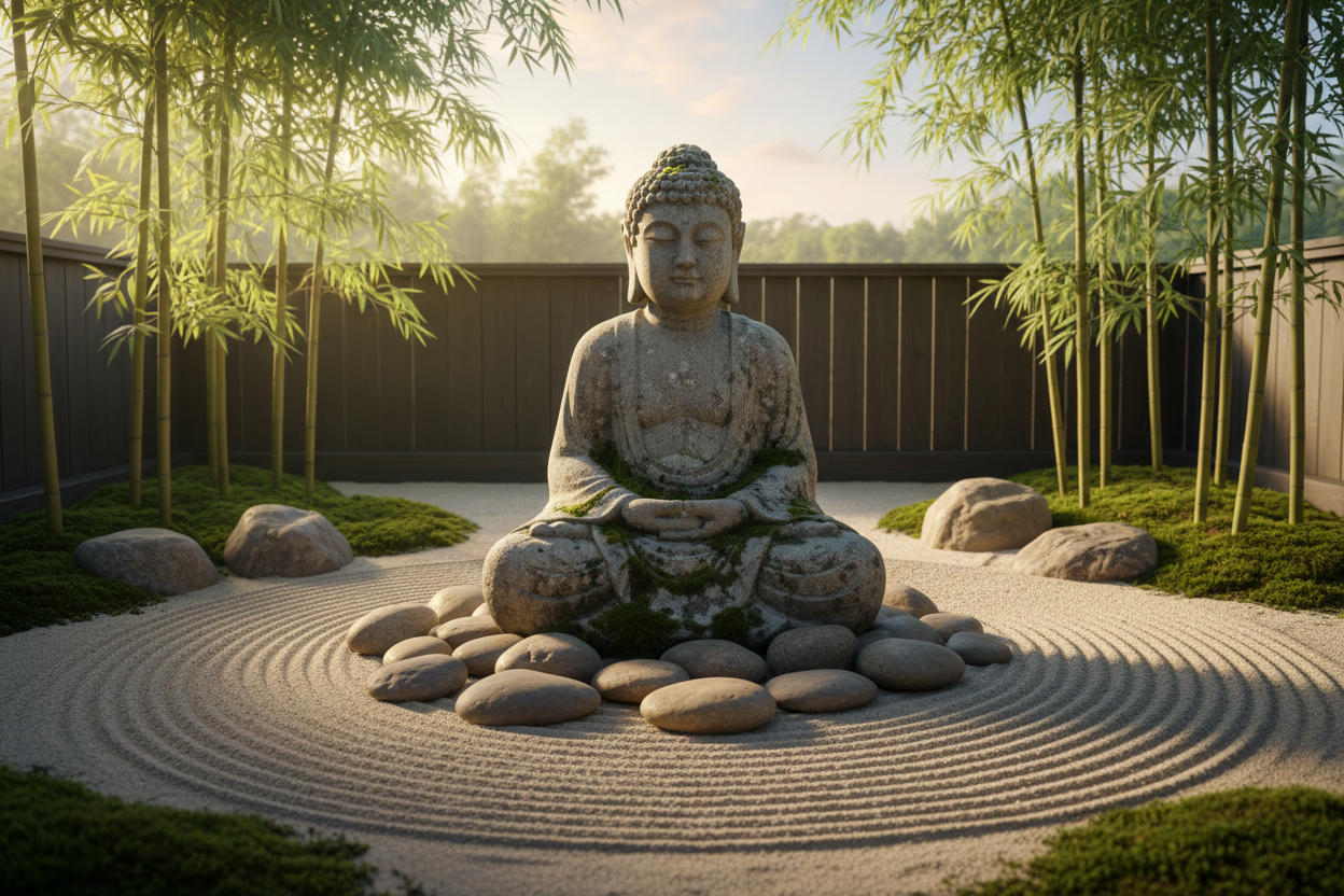 zen buddha garden statue